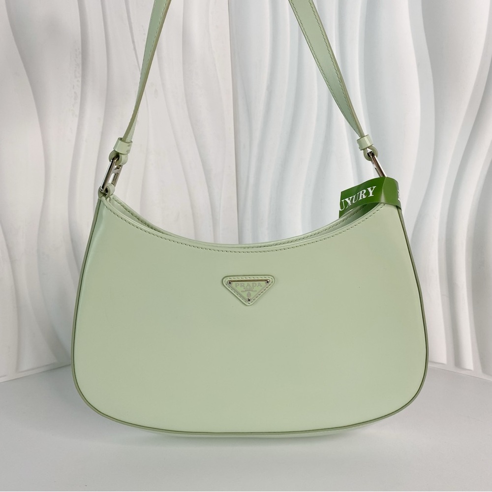 Prada Aqua Green Brushed Cleo Shoulder Bag